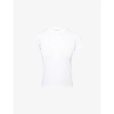Frame Womens White The Baby Short-sleeves Cotton-jersey T-shirt Xs