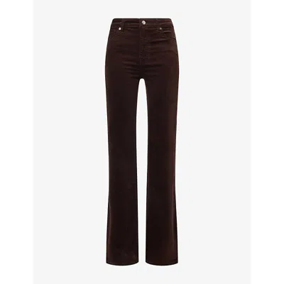 Frame Womens The Corduroy Reboot Flared Stretch-cotton Trousers Espresso