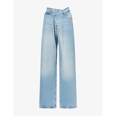 Frame Womens The Crossover Loose-fit Denim Jeans Dodger In Blue