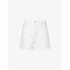 Frame Womens Au Natural Clean The Everyday High-rise Denim Shorts In White