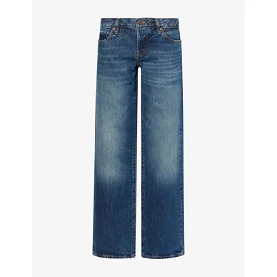 Frame Womens The Gray Bootcut Low-rise Denim Jeans Tolerate In Blue
