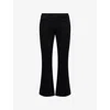 Frame Womens Black The Icon Flared Cotton-blend Jeans In Black