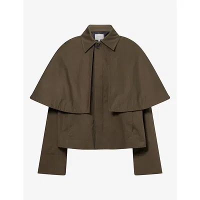 Frame Womens The Paddock Cape Cotton Jacket Military Green