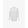 Frame Womens Aubergine Multi The Striped Boy Long-sleeves Cotton-poplin Shirt Xs In White