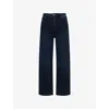 Frame Womens Untold The Wide High-rise Denim Jeans In Black