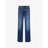 Frame Womens Tolerate  X Amelia Gray The Gray Wide-leg Denim Jeans In Blue