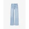Frame Womens Le Slim Palazzo Five-pockets Wide-leg High-rise Stretch-denim Blend Jeans Tribute