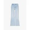 Frame Womens Le Palazzo Crop Wide-leg Stretch-denim Jeans Tribute Raw After
