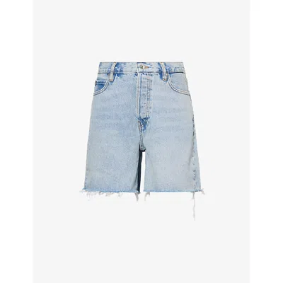 Frame Womens The Timeless High-rise Denim Shorts Tricky