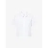 Frame Womens  Boxy-fit Pointed-collar Cotton-seersucker Shirt