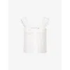 Frame Womens White Broderie-anglaise Cotton-poplin Top In White