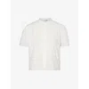 FRAME FRAME WOMEN'S WHITE BRODERIE ANGLAISE-EMBROIDERED COTTON-POPLIN SHIRT