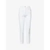 Frame Womens Le Sleek Straight-leg Stretch-denim Jeans White In White