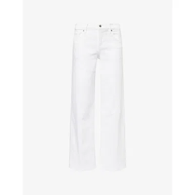 Frame Womens  Le Slim Palazzo Low-rise Stretch-denim Blend Jeans In White