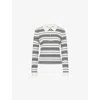Frame Black And White Long-sleeved Polo Shirt With Striped Motif In Fabric Woman In Multi