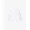 Frame Womens White Seersucker Mid-rise Woven Shorts