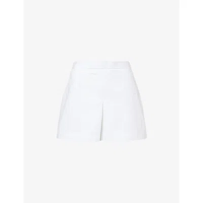 Frame Womens White Seersucker Mid-rise Woven Shorts