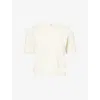 Frame Womens White The Droplet Short-sleeves Silk And Cotton Jumper In White
