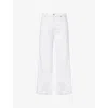 Frame The Eyelet Flare Embroidered Flared-leg Jeans In White