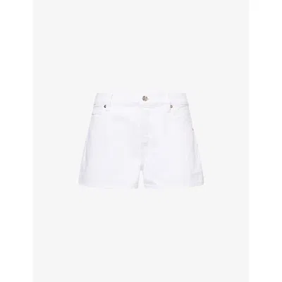 Frame Womens White The Hang Mid-rise Denim Shorts