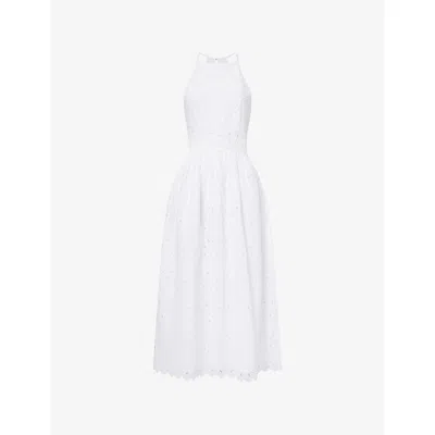 Frame Womens White The Paisley Eyelet Cotton Midi Dress