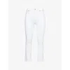 Frame Womens  The Reboot Crop Flared Straight-leg High-rise Stretch-denim Blend Jeans In White