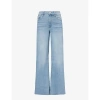 FRAME FRAME WOMEN'S WILSON LE SLIM PALAZZO RAW AFTER WIDE FLARED-LEG HIGH-RISE STRETCH-DENIM JEANS
