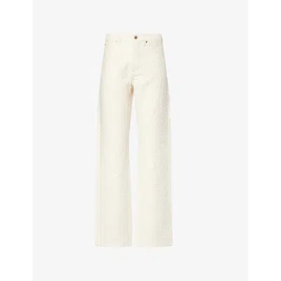 Frame Womens Woman The Jacquard Vertical Textured Cotton Jeans
