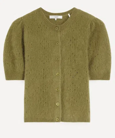 Frame Women'size S Cashmere Airy Cardigan In Green