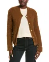Frame Patch Pocket Cardigan In Camel In Brown