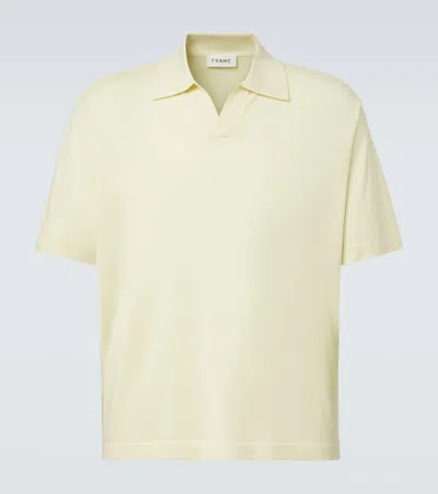Frame Wool And Cashmere Polo Shirt In Yellow