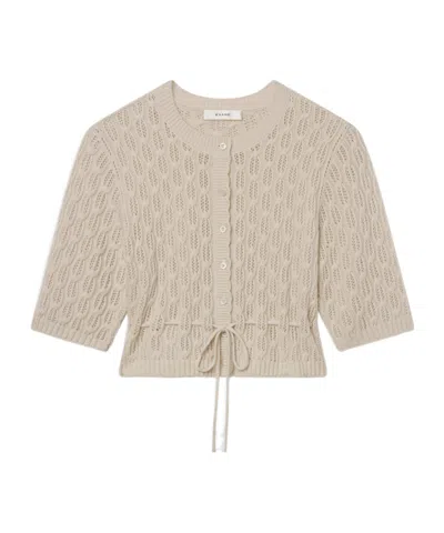 Frame Wool And Cashmere Short-sleeved Knitwear In Brown