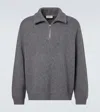 Frame Wool And Cotton Half-zip Sweater In Gray