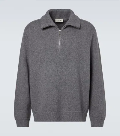 FRAME WOOL AND COTTON HALF-ZIP SWEATER