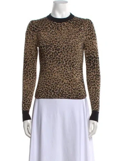 Pre-owned Frame Wool Animal Print Sweater In Neutrals