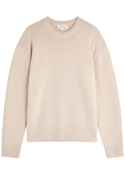 Frame Wool-blend Jumper In Beige