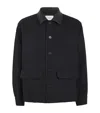 Frame Wool-blend Leather-collar Jacket In Black