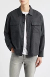 Frame Wool Blend Overshirt In Gray