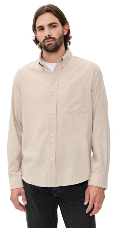 Frame Wool Blend Shirt Cream Heather In Nude