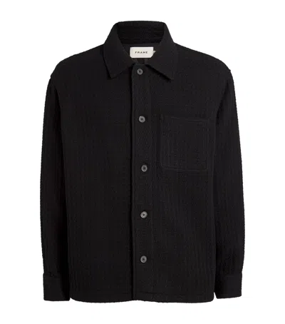 Frame Wool-blend Shirt Jacket In Black