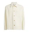 Frame Textured Wool Blend Shirt Jacket In Ivory
