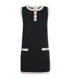Frame Wool-blend The Mixed Mini Dress In Blue