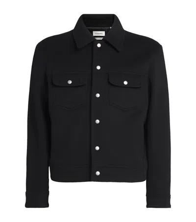 Frame Wool-blend Trucker Jacket In Black