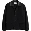 Frame Wide Wale Corduroy Trucker Jacket In Black