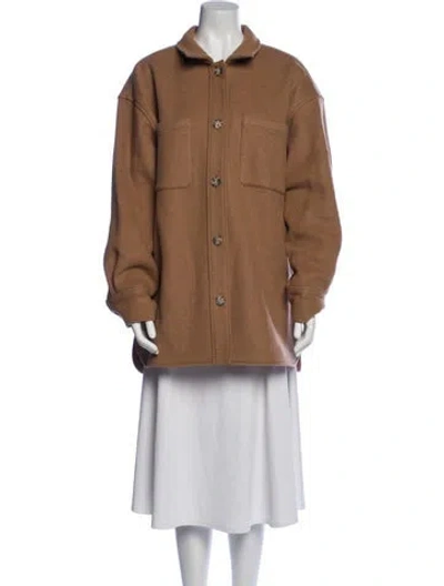 Pre-owned Frame Wool Coat In Brown