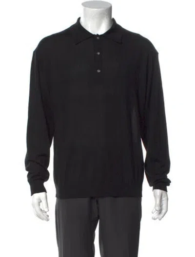 Pre-owned Frame Wool Collar Polo Sweater In Black