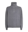 Frame Wool And Cotton Half-zip Sweater In Gray
