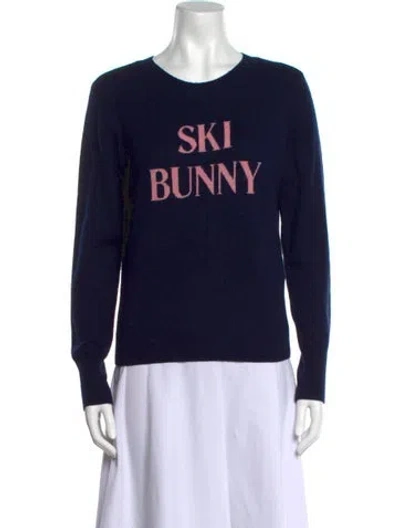 Pre-owned Frame Wool Graphic Print Sweater In Blue