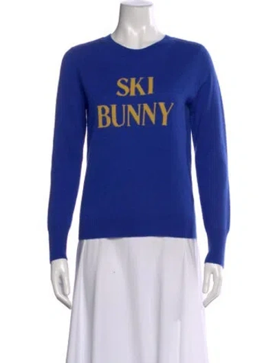 Pre-owned Frame Wool Graphic Print Sweater In Blue