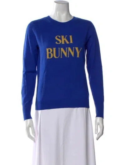 Pre-owned Frame Wool Graphic Print Sweater In Blue
